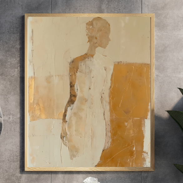 Style Guide abstract art print featuring gold and silver tones