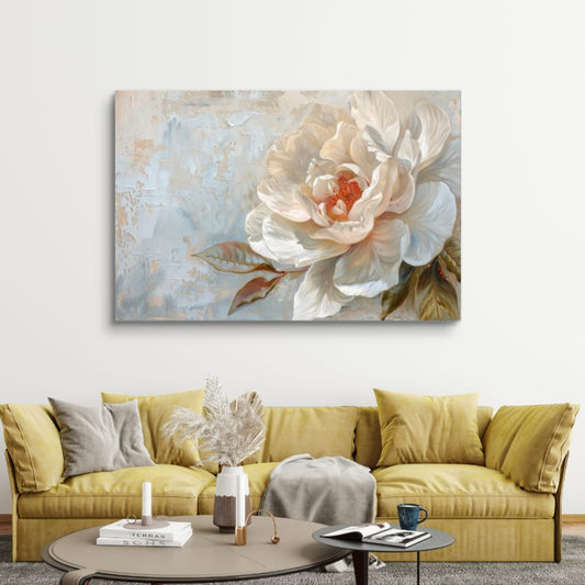 Calm Vibrations abstract art print featuring gold and silver tones