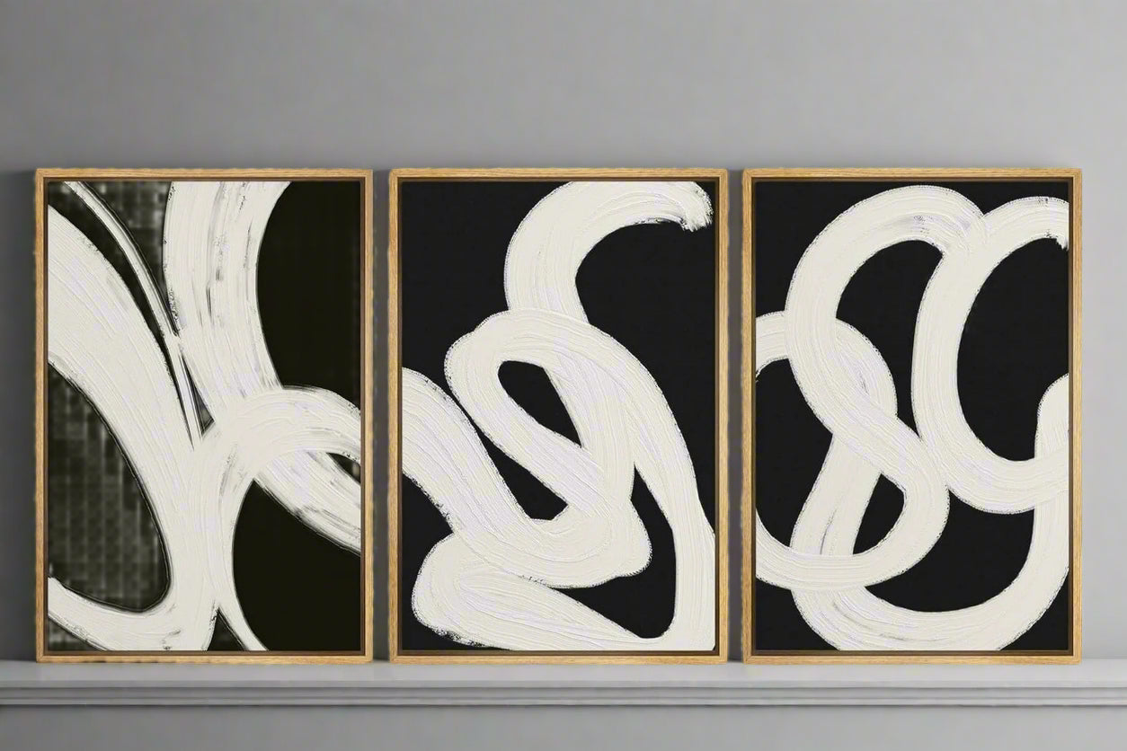 Exciting Paths abstract art print featuring gold and silver tones