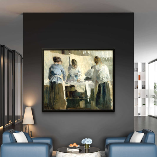 French Women Ironing – Premium Abstract Art Print