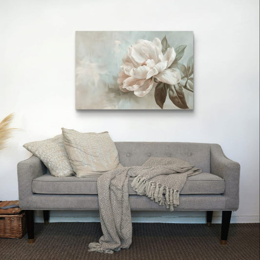 Purity abstract art print featuring gold and silver tones