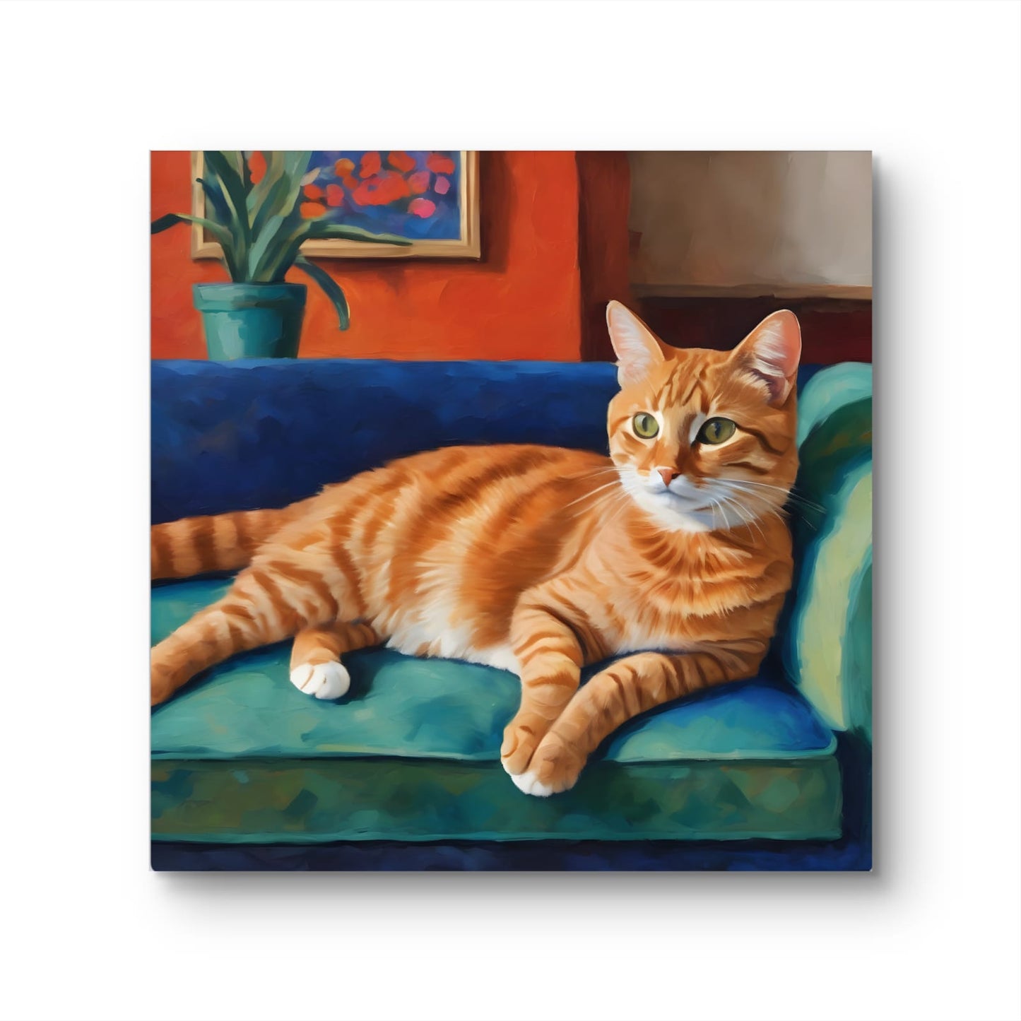 Lounging Cat – Premium Abstract Art Print