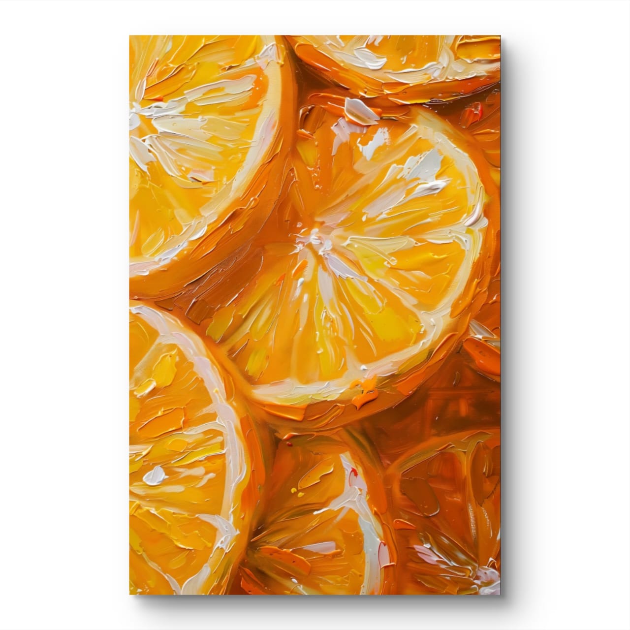 Orange Ecstacy abstract art print featuring gold and silver tones