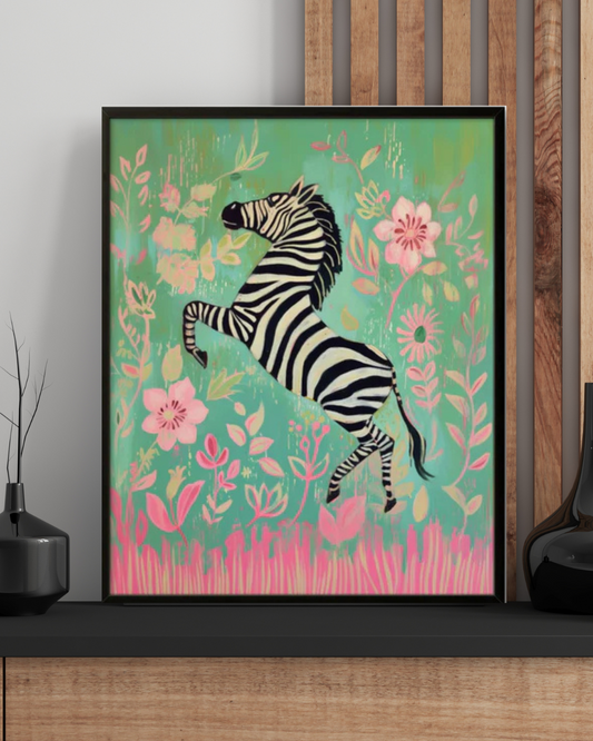 Zebra in a Meadow