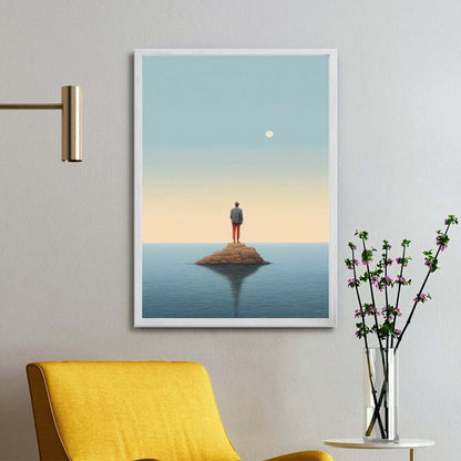 Lonely Figure on Island