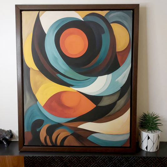 Abstract Wonder - Wooden Floating Canvas Frame 22" x 18 "