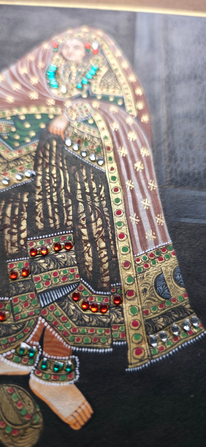 Embellished Raja and Rani - Folio Art - Set of 2