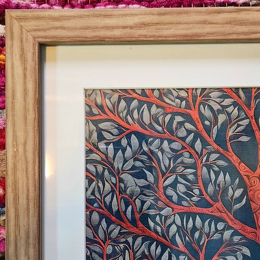 Gond Art Tree of life - Wooden Frame 14 x 11.5 inches