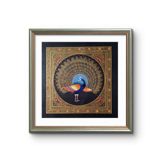 Handpainted Golden Peacock