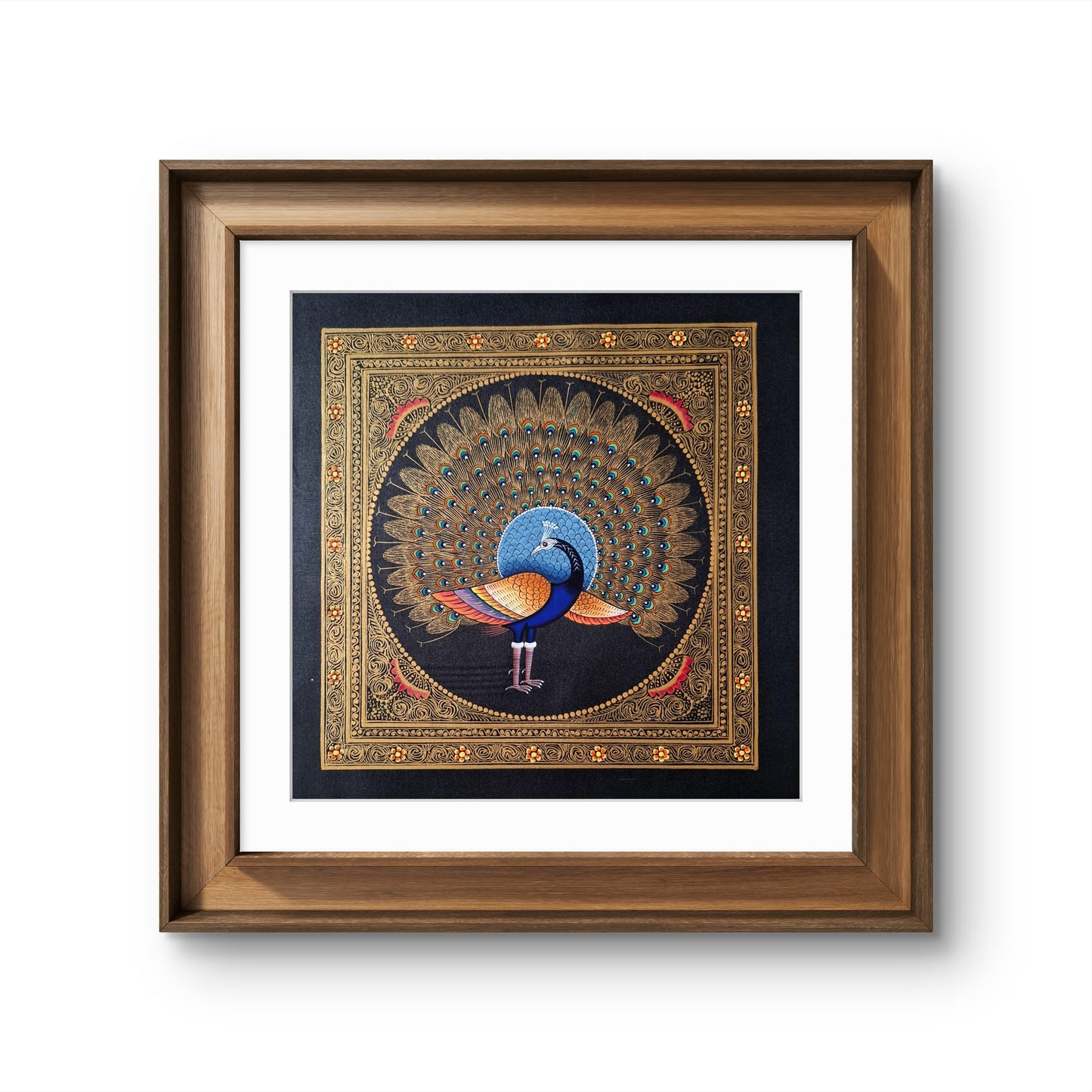 Handpainted Golden Peacock