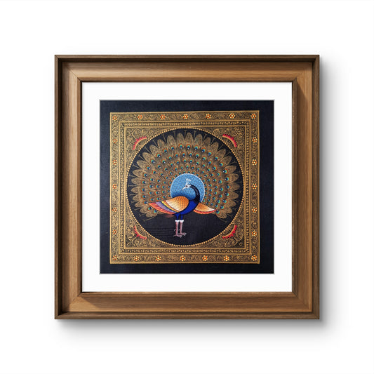 Handpainted Golden Peacock