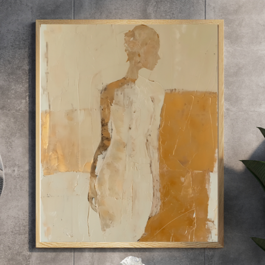 Style Guide abstract art print featuring gold and silver tones