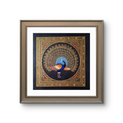 Handpainted Golden Peacock