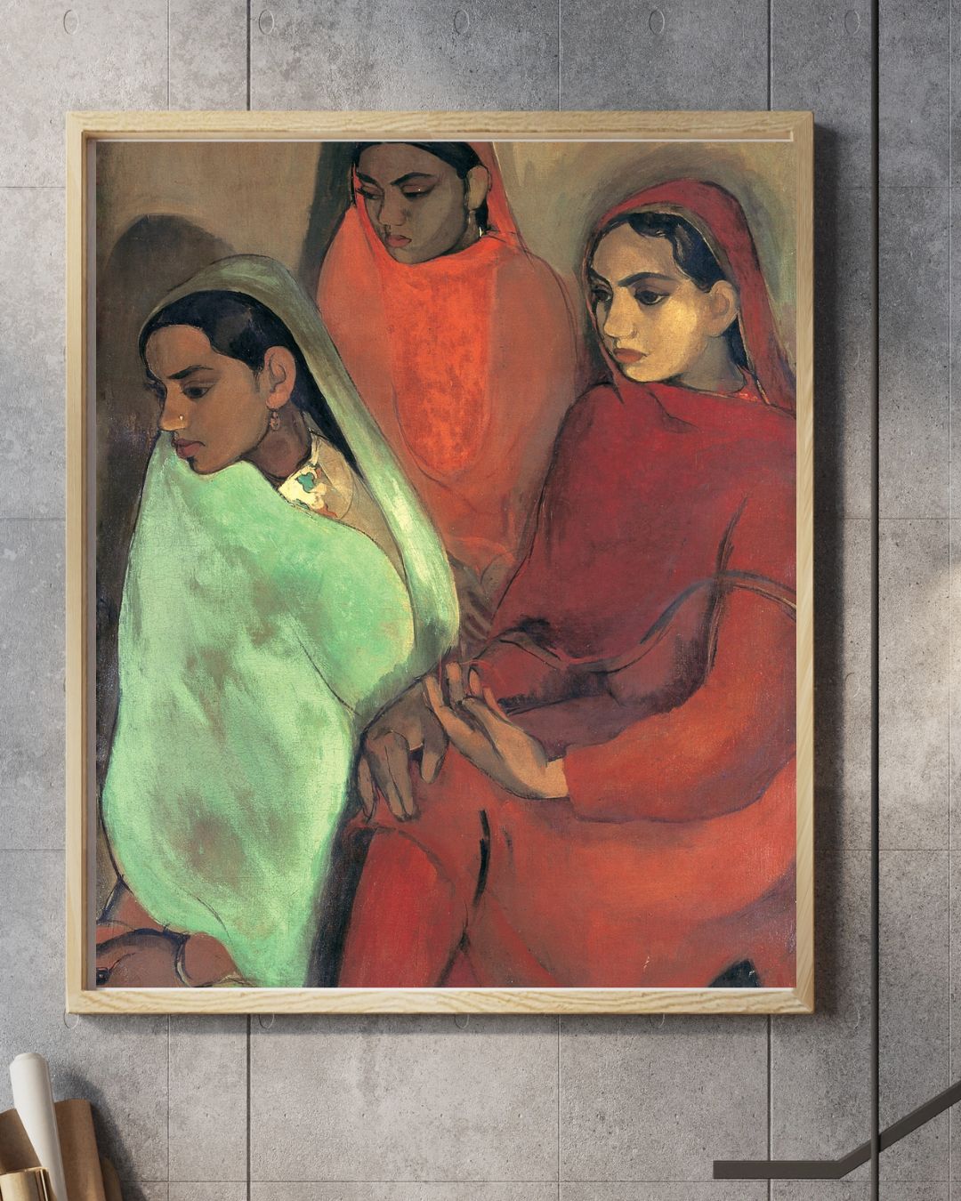 A group of three women - Amrita Shergill