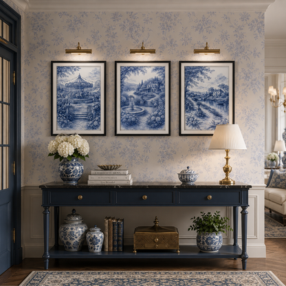 Royal Blue Landscapes -Set of 3