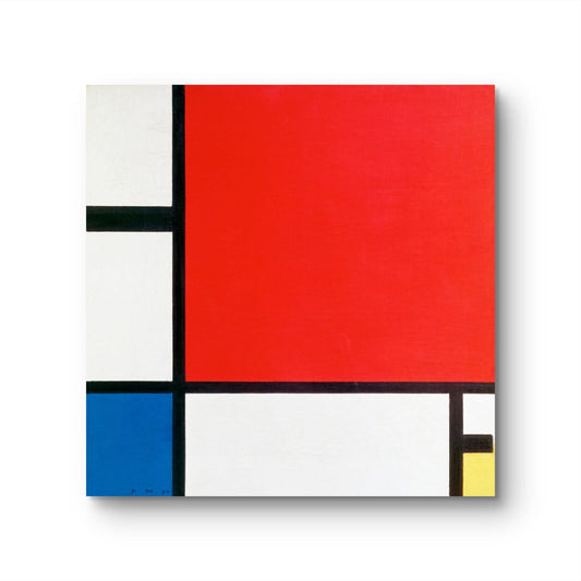 Abstract art piece with geometric shapes on a white background