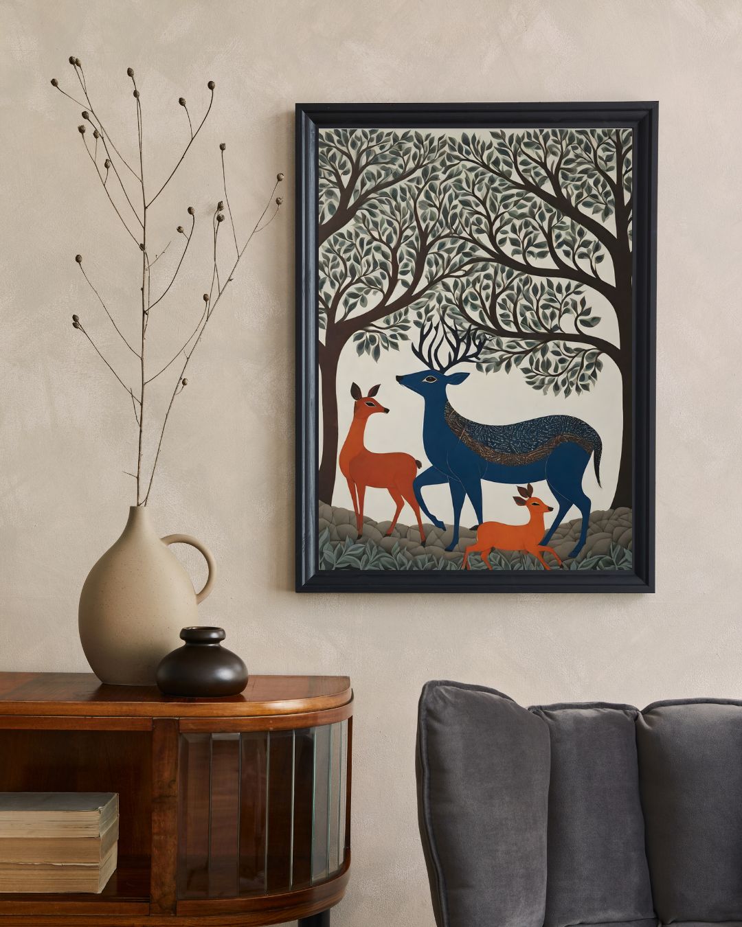 Deer Family Gond Art