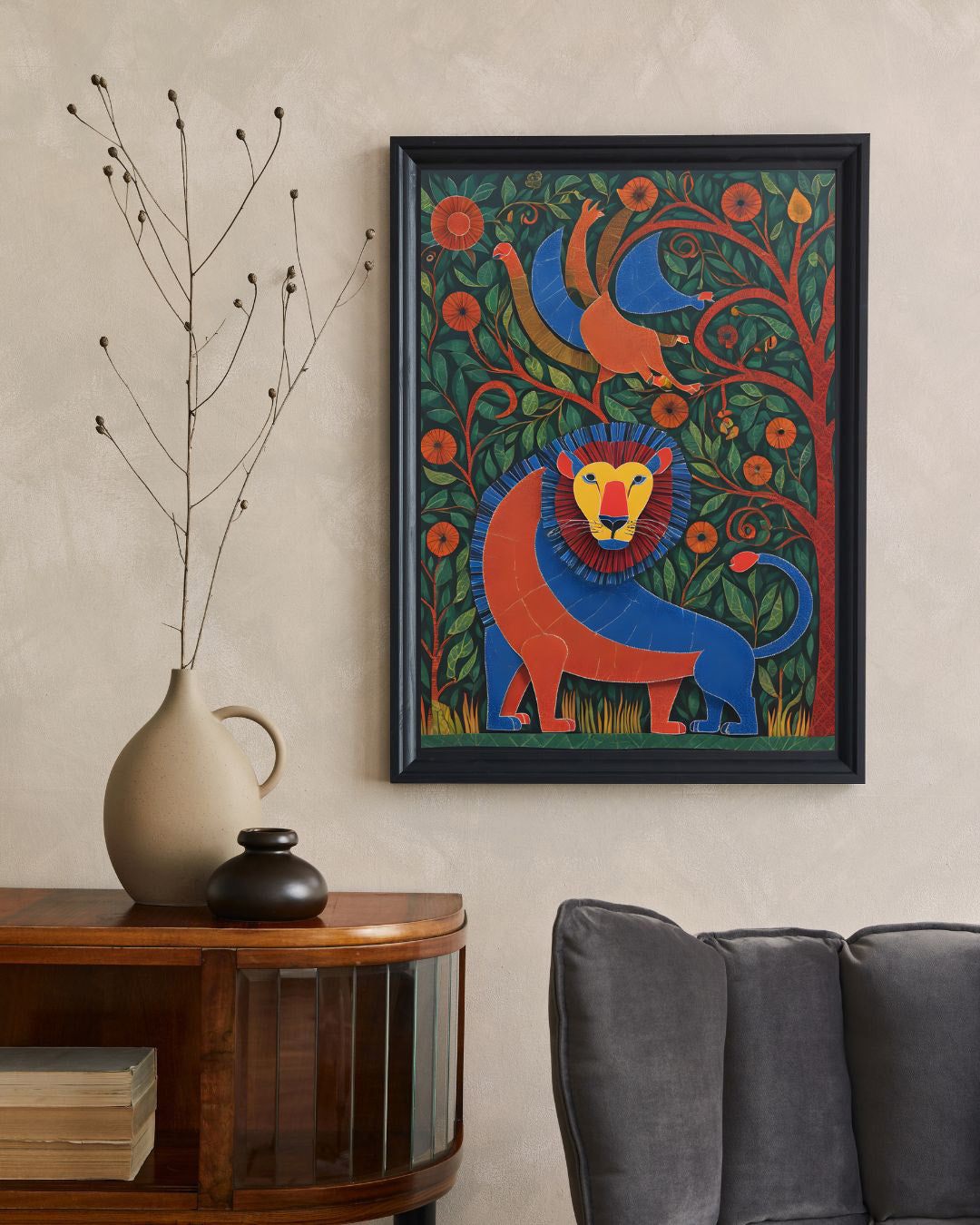 Gond Art Lion