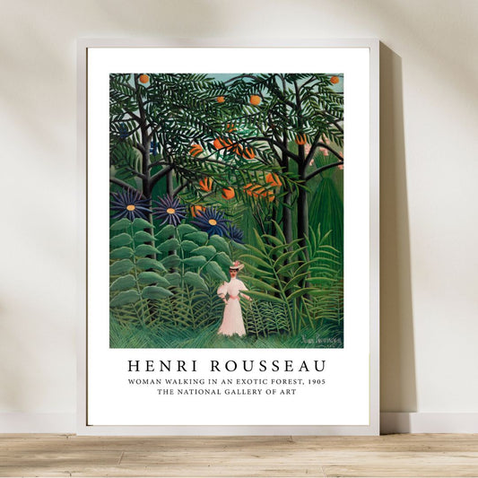 Henri Rousseau- Woman walking in exotic forest