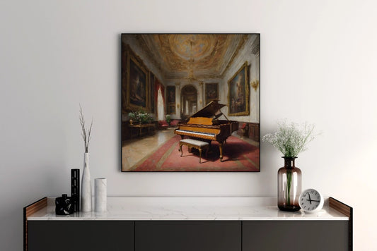 The grand piano in the hall