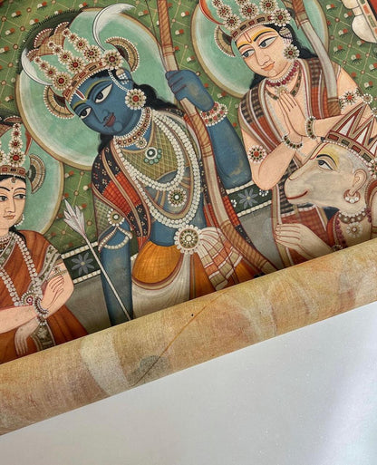 Hand Painted Pichwai Ram Darbar (2.5ft by 4ft) Unframed