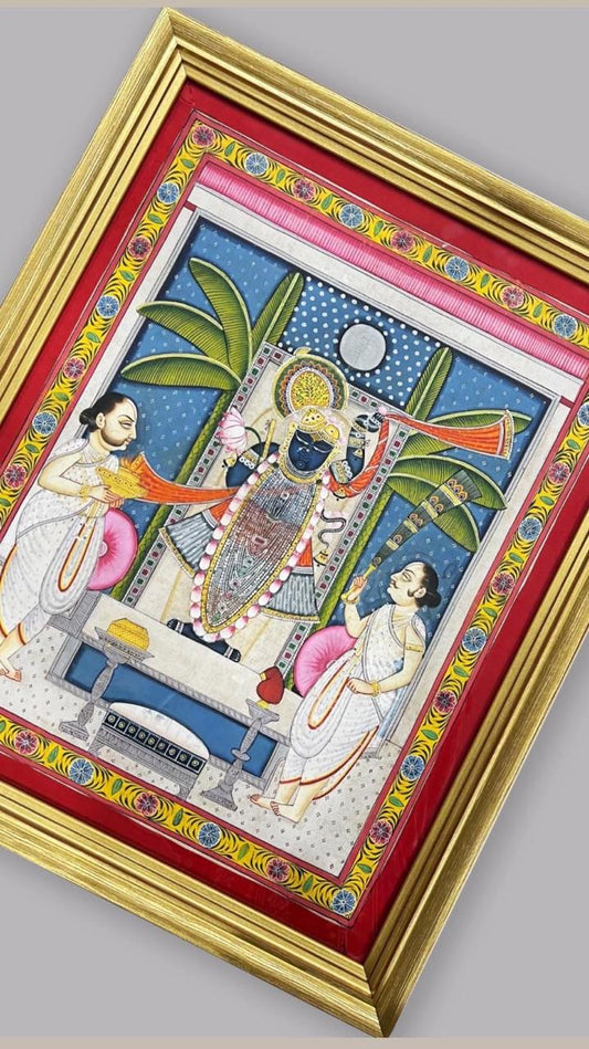 Hand Painted Pichwai Shrinathji (1ft by 1.5ft) Unframed