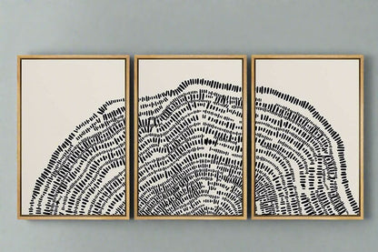 Tree Signs abstract art print featuring gold and silver tones
