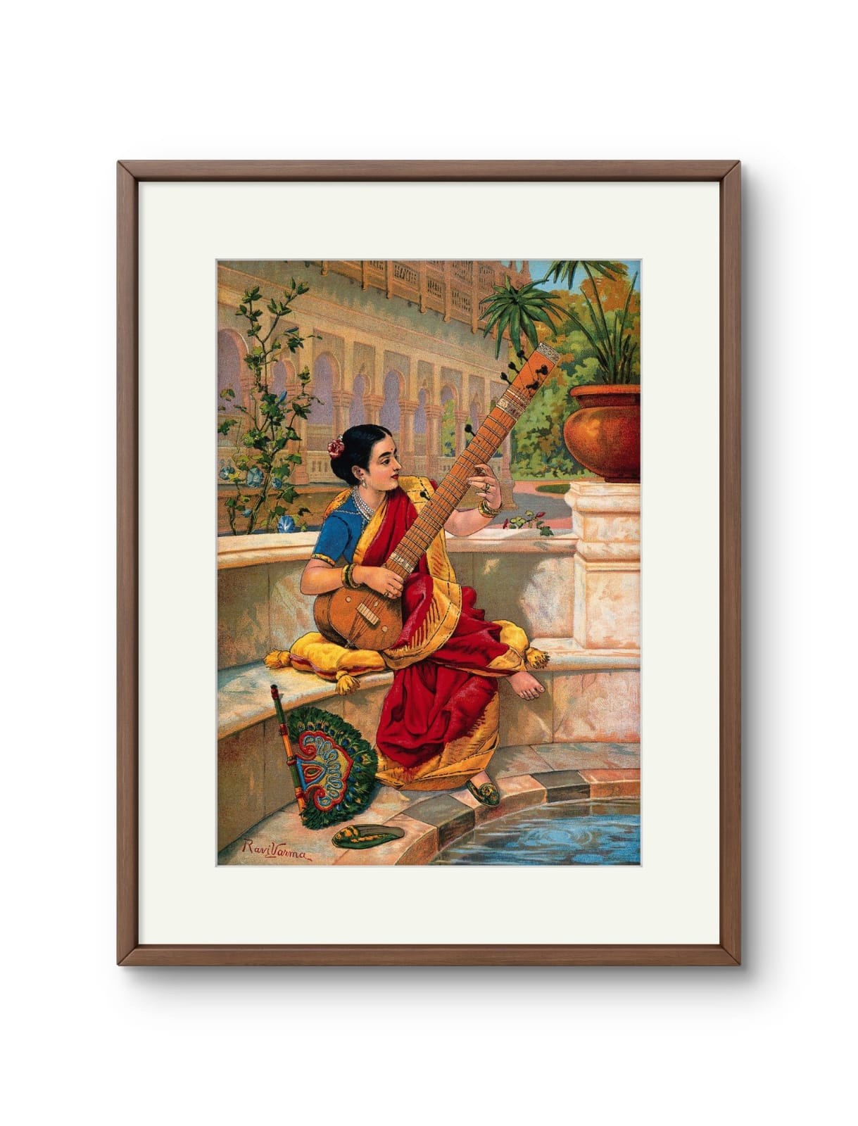 Raja Ravi Varma - Indian woman playing a Sitar