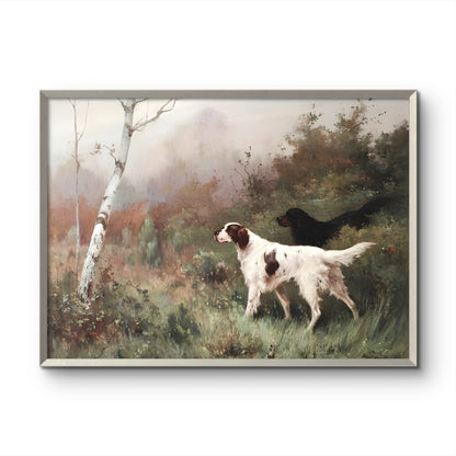 Irish white setter -Vintage Painting