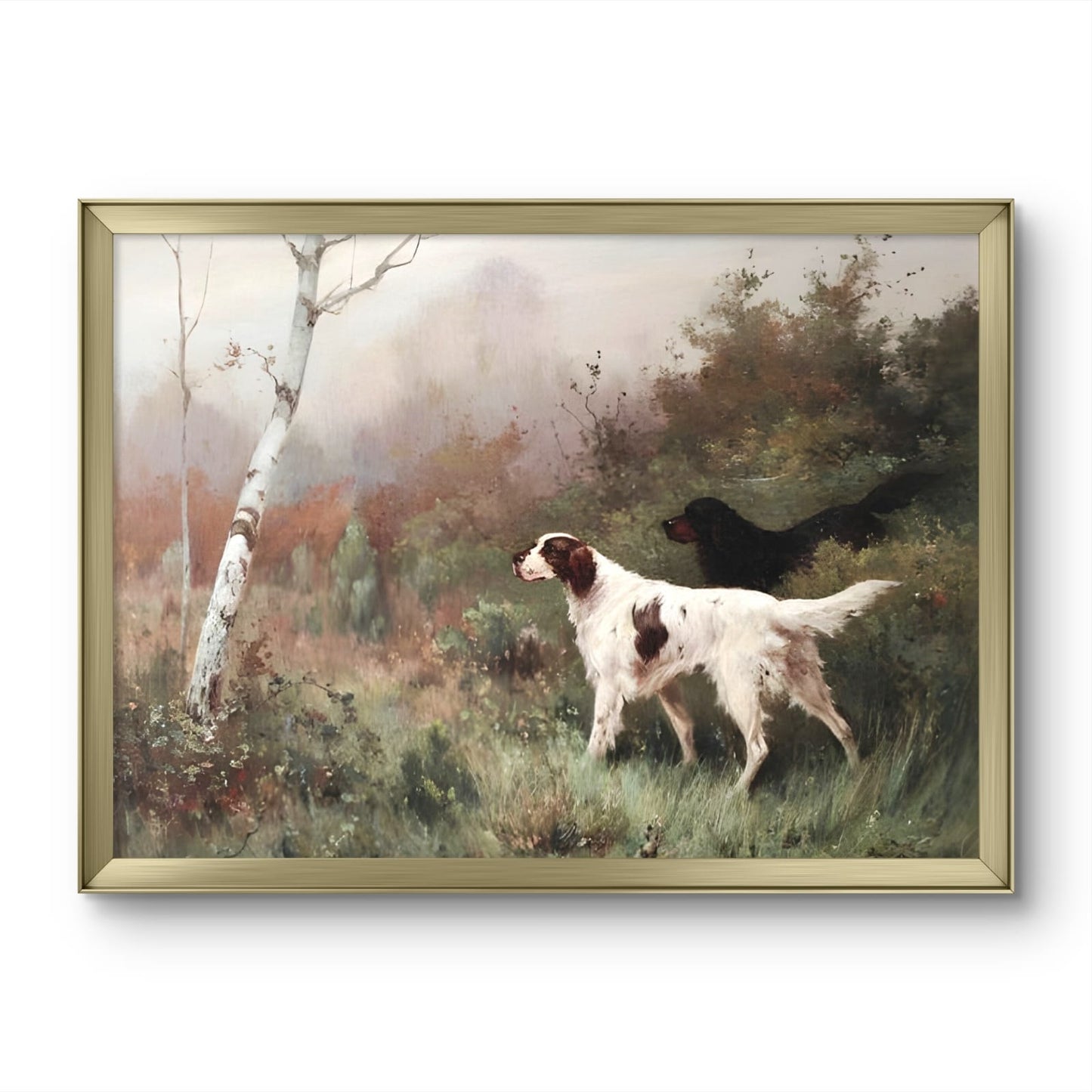 Irish white setter -Vintage Painting