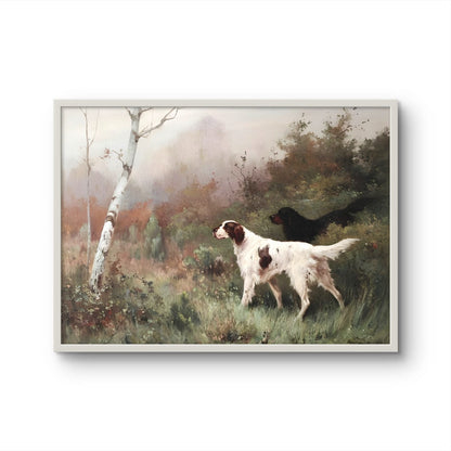 Irish white setter -Vintage Painting