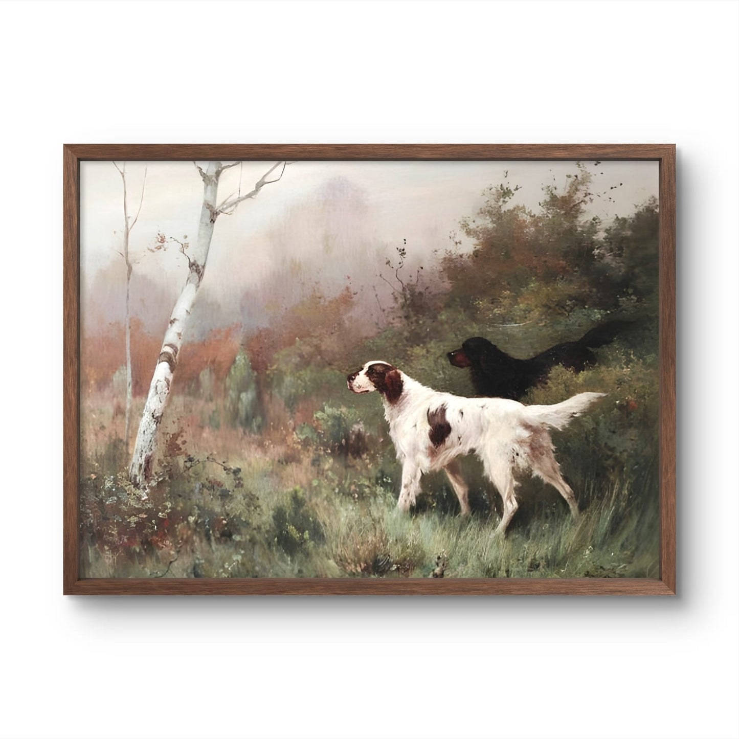 Irish white setter -Vintage Painting