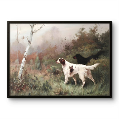 Irish white setter -Vintage Painting