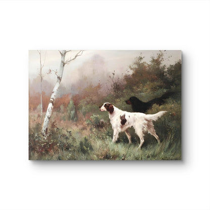 Irish white setter -Vintage Painting