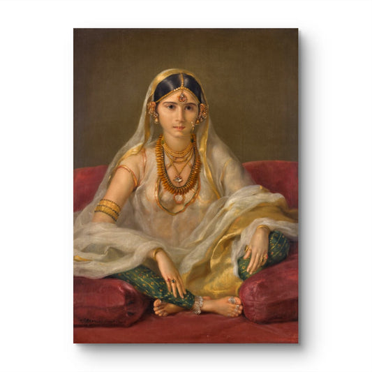 A mughal woman - Francesco Renaldi abstract art print featuring gold and silver tones