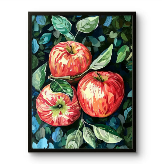 Apple Tree abstract art print featuring gold and silver tones