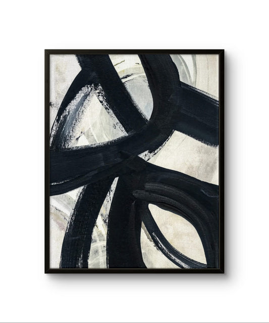 Transparous abstract art print featuring gold and silver tones