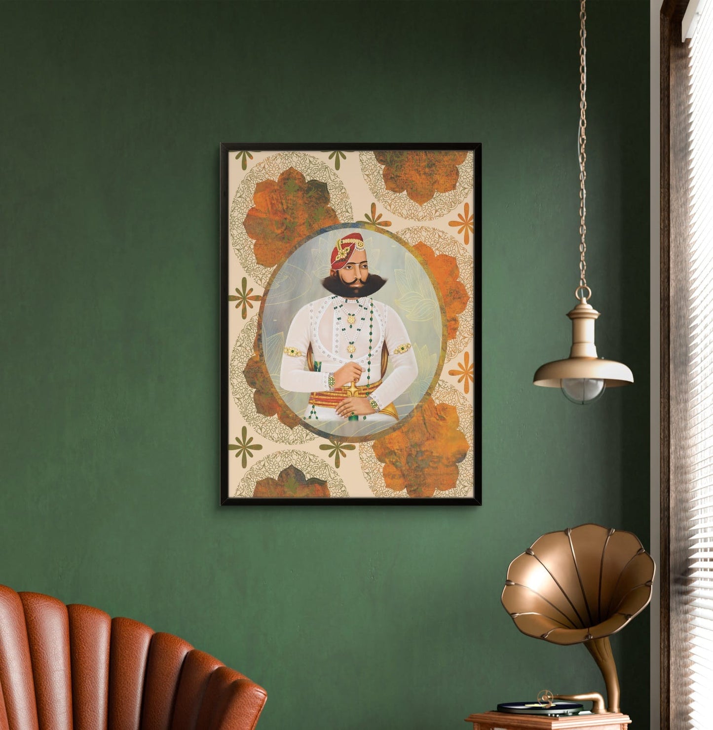 Indian Maharaja Orange Wall Art Frame