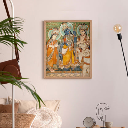 Hand Painted Pichwai Ram Darbar (2.5ft by 4ft) Unframed