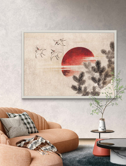 Red Sun with Trees