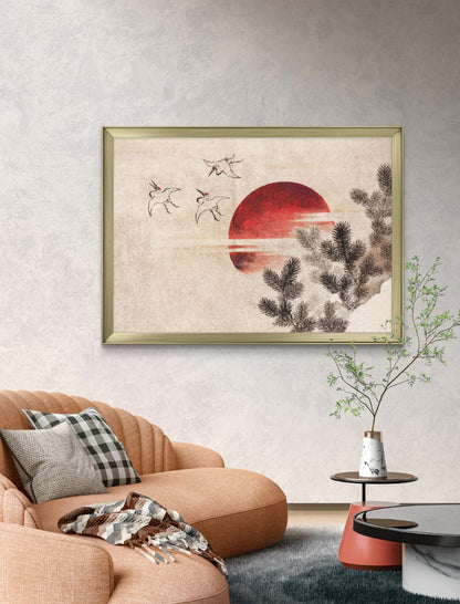 Red Sun with Trees