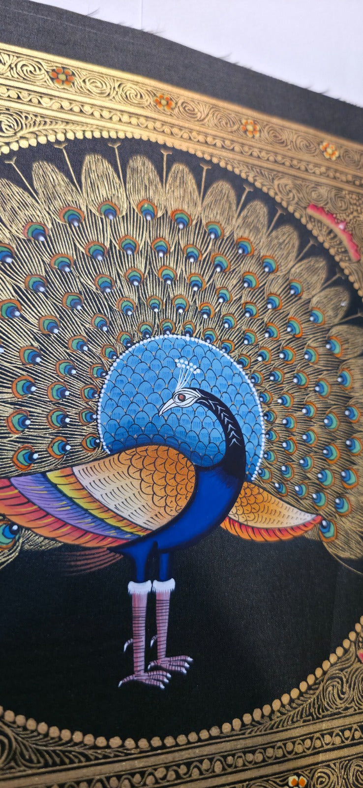 Handpainted Golden Peacock