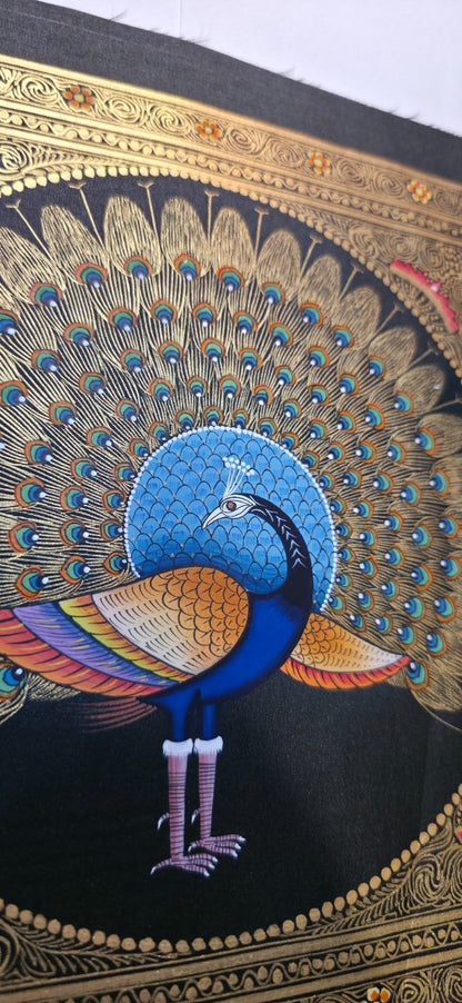 Handpainted Golden Peacock