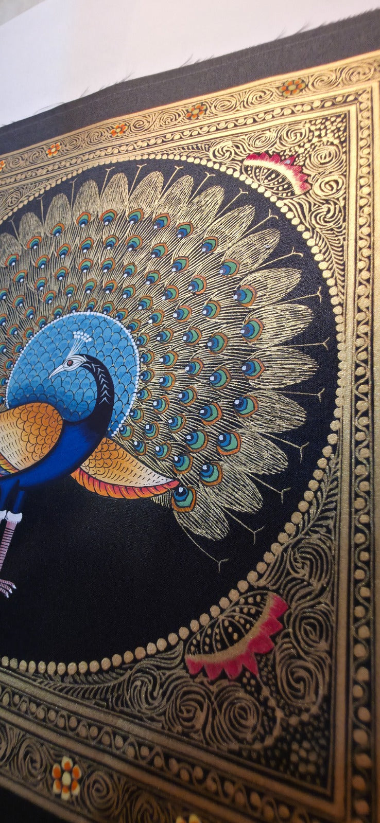 Handpainted Golden Peacock