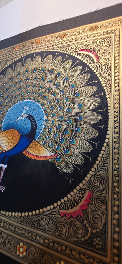 Handpainted Golden Peacock