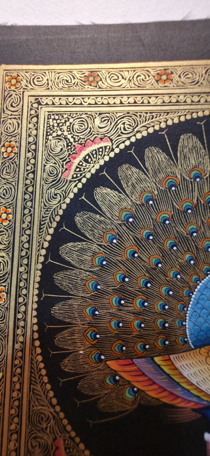 Handpainted Golden Peacock