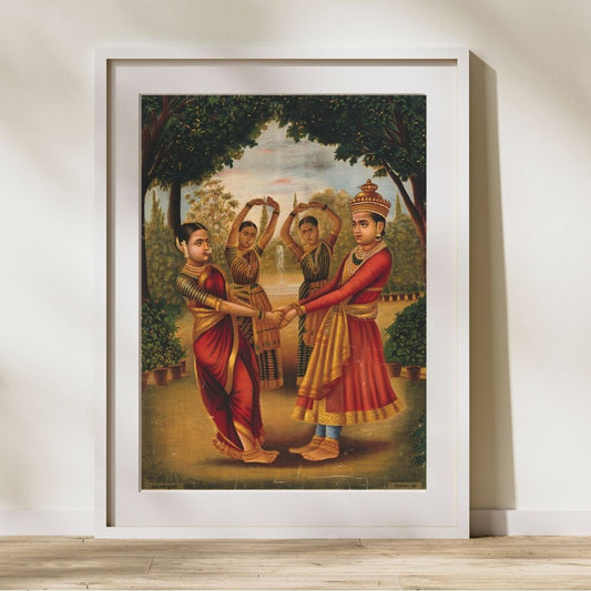 Young couple dancing in the forest