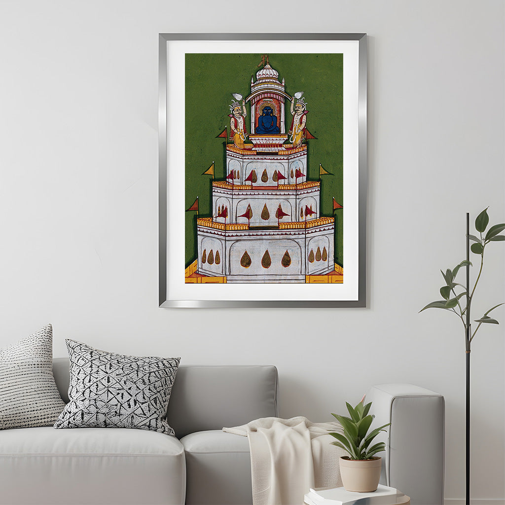 Buddha on a tiered pavillion