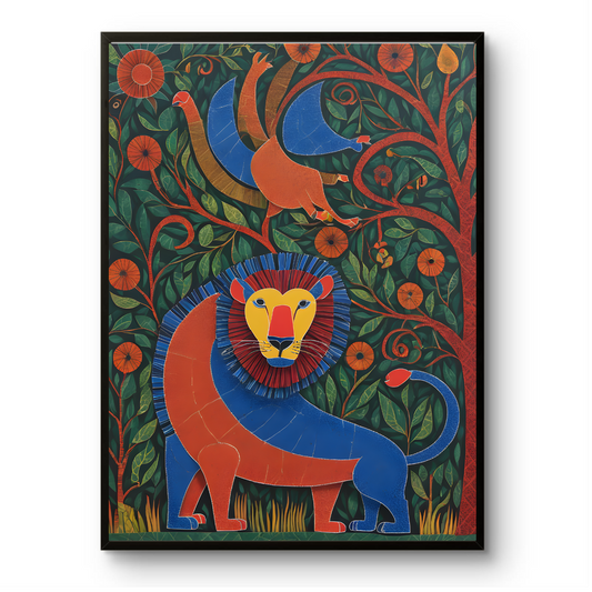 Gond Art Lion